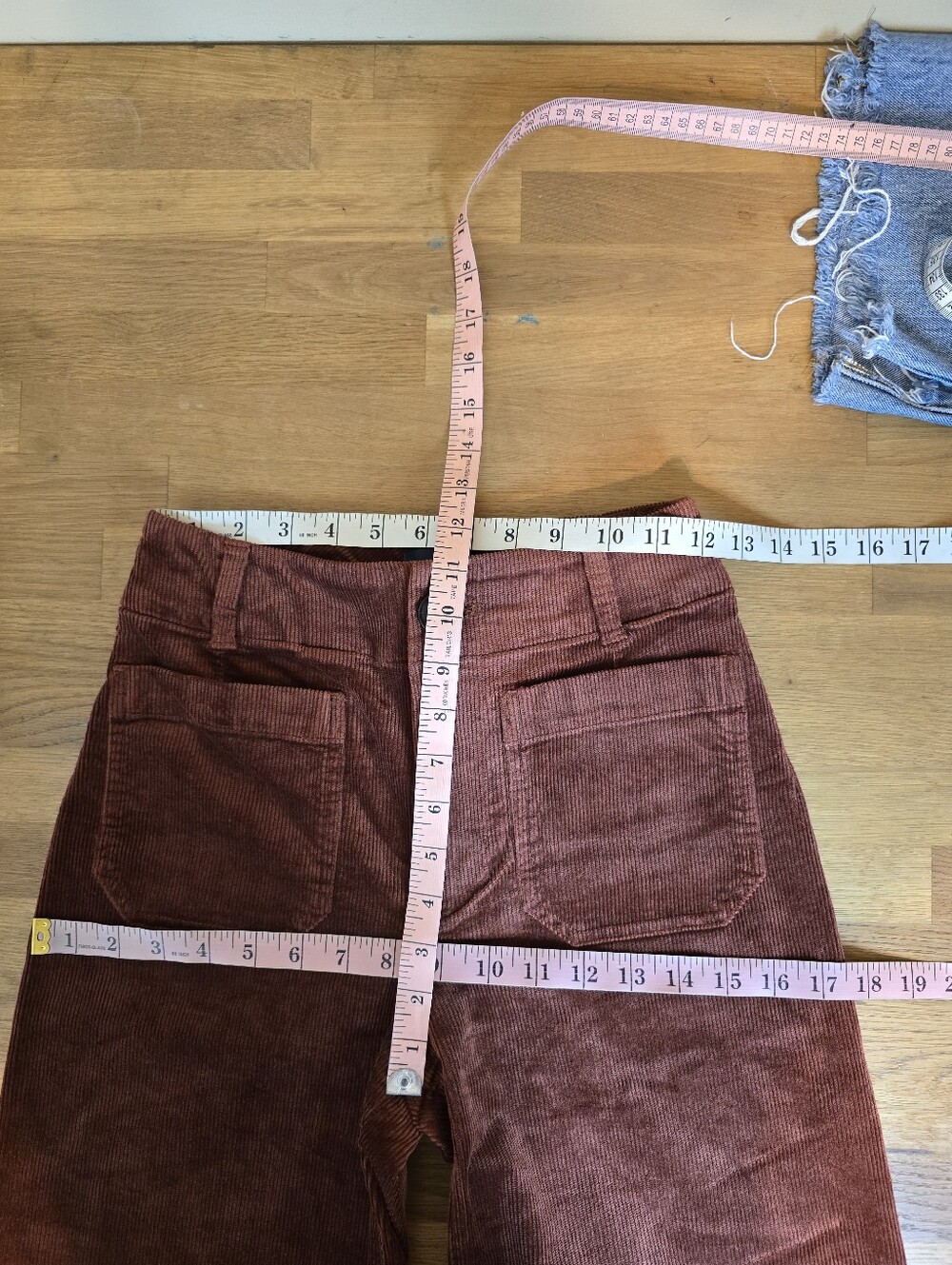 Maeve Colette Corduroy Crop Wide-Leg Pants 24 Copper Brown Rust Cinnamon - Picture 10 of 12